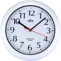 Vodoodolné nástenné hodiny MPM 2535.00, biele, tichý chod Sweep, 30 cm Vodoodolné nástenné hodiny MPM 2535.00, biele, tichý chod Sweep, 30 cm