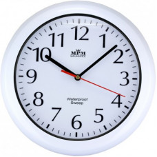 Vodoodolné nástenné hodiny MPM 2535.00, biele, tichý chod Sweep, 30 cm Vodoodolné nástenné hodiny MPM 2535.00, biele, tichý chod Sweep, 30 cm