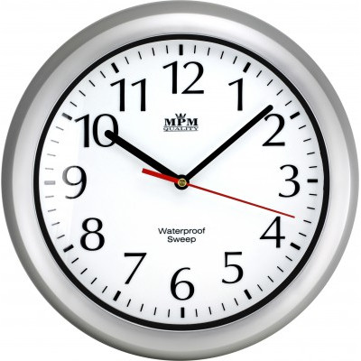Nástenné hodiny MPM, 2535.70 - strieborná, 30cm