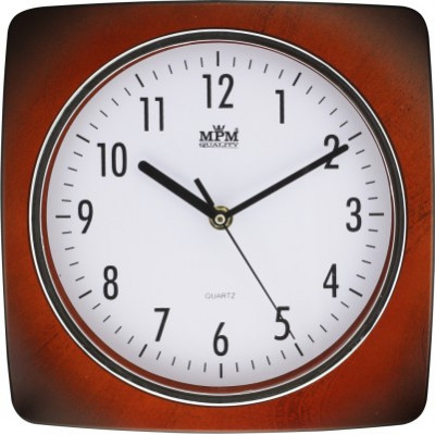 Nástenné hodiny MPM, 2807.52 - hnedá tmavá, 24cm