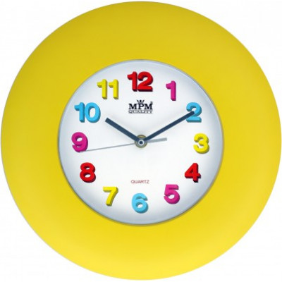 Nástenné hodiny MPM, 2809.10 - žltá, 30cm Nástenné hodiny MPM, 2809.10 - žltá, 30cm