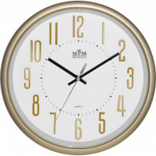 Nástenné hodiny MPM, 3171.8000 - zlatá/biela, 31cm