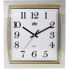 Nástenné hodiny MPM, 3174.8000 - zlatá/biela, 32cm