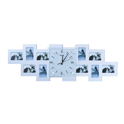 Nástenné hodiny Big Photo, strieborné 80cm Nástenné hodiny Big Photo, strieborné 80cm