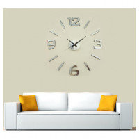 Nalepovacie nástenné hodiny, HM02S, strieborné, 60cm Nalepovacie nástenné hodiny, HM02S, strieborné, 60cm