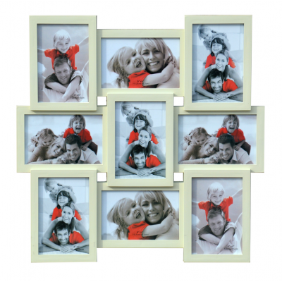 Plastový fotorám pre 9 fotiek 10x15 krémový, 45x45cm Plastový fotorám pre 9 fotiek 10x15 krémový, 45x45cm