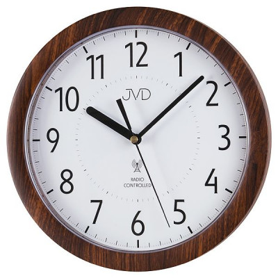 Rádiom riadené nástenné hodiny JVD RH612.9 (25 cm) – tmavé drevo Rádiom riadené nástenné hodiny JVD RH612.9 (25 cm) – tmavé drevo