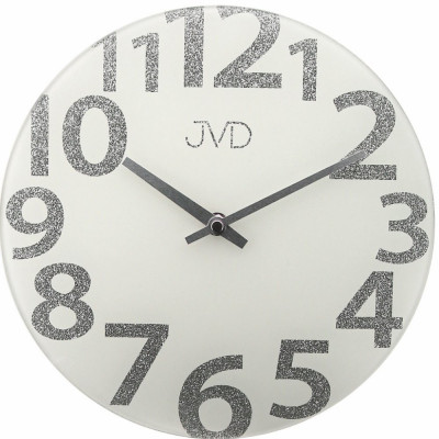 Sklenené dizajnové nástenné hodiny JVD HO138.2, 26cm
