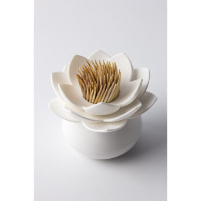 Stojanček na špáradlá Qualy Lotus Toothpick Holder, biely-biely Stojanček na špáradlá Qualy Lotus Toothpick Holder, biely-biely