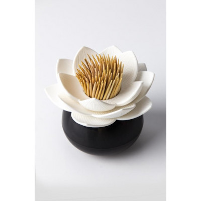 Stojanček na špáradlá Qualy Lotus Toothpick Holder, čierny-biely Stojanček na špáradlá Qualy Lotus Toothpick Holder, čierny-biely