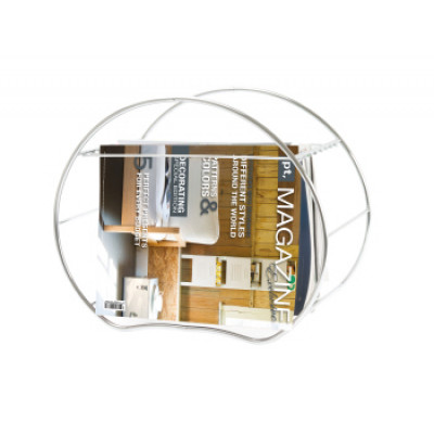 Stojan na noviny Present Time ROUND Chrome 42cm Stojan na noviny Present Time ROUND Chrome 42cm