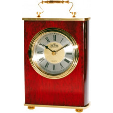 Stolové hodiny MPM, 2839.55, silver - gaštan, 18cm Stolové hodiny MPM, 2839.55, silver - gaštan, 18cm