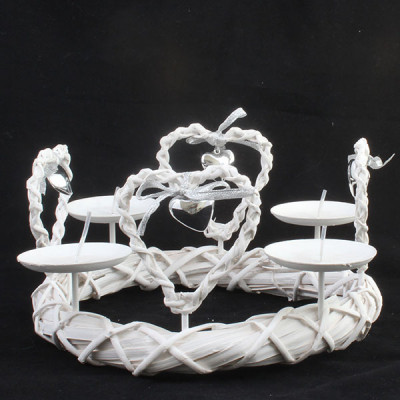 Svietnik kovový -Srdiečka, 27cm
