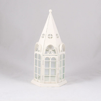 Svietnik kovový so sklom, 30cm
