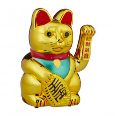 Zlatá mávacia mačka pre šťastie a bohatstvo Maneki Neko XL RelaxDays, 30 cm Zlatá mávacia mačka pre šťastie a bohatstvo Maneki Neko XL RelaxDays, 30 cm