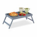 Bambusový raňajkový stolík do postele RelaxDays RD6130 – sivý