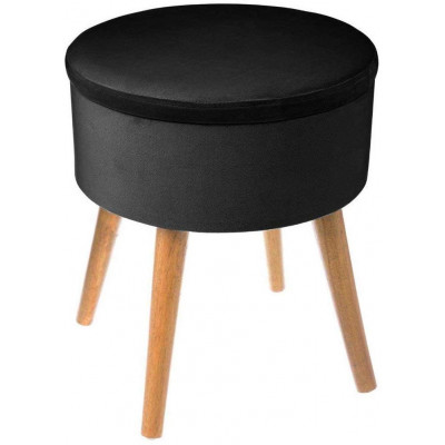 Zamatová stolička s úložným priestorom Atmosphera JJ0331F (44 cm) – čierna Zamatová stolička s úložným priestorom Atmosphera JJ0331F (44 cm) – čierna