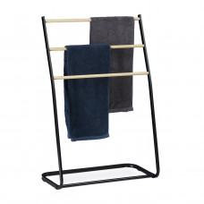 Voľne stojaci kovový držiak na uteráky Relaxdays RD10028914, 86 cm, čierno-hnedý Voľne stojaci kovový držiak na uteráky Relaxdays RD10028914, 86 cm, čierno-hnedý