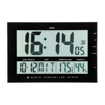 Digitálne hodiny riadené rádiovým signálom AMS 5895, 43cm Digitálne hodiny riadené rádiovým signálom AMS 5895, 43cm