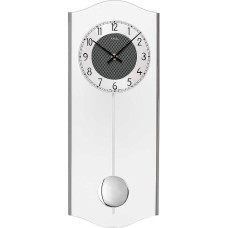 Moderné nástenné kyvadlové hodiny AMS 7480 – Chrómové sklo (50 cm)