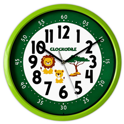 Zelené detské nástenné hodiny lev a mláďa CLOCKODILE CCS3001 Zelené detské nástenné hodiny lev a mláďa CLOCKODILE CCS3001