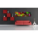 2-dielny obraz s hodinami, Element, 158x46cm 2-dielny obraz s hodinami, Element, 158x46cm