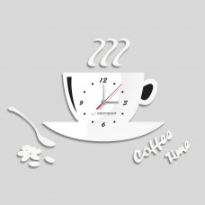 Nástenné hodiny DIY ESPA FLO006, Coffee Time White, 50x38cm