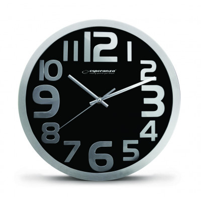 Nástenné hodiny ESPA HON012K, čierne 30cm Nástenné hodiny ESPA HON012K, čierne 30cm