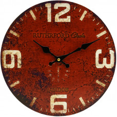 Drevené nástenné hodiny london FaC001, červené 30cm 