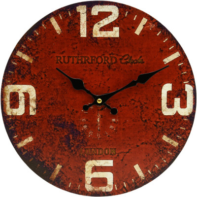 Drevené nástenné hodiny london FaC001, červené 30cm Drevené nástenné hodiny london FaC001, červené 30cm