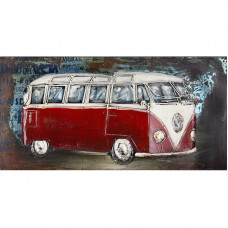 Kovový obraz FAM0434 – retro VW dodávka, auto veterán 80×40 cm Kovový obraz FAM0434 – retro VW dodávka, auto veterán 80×40 cm