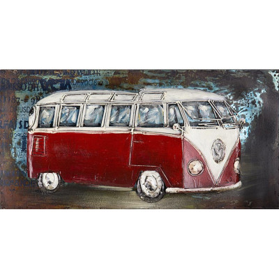 Kovový obraz FAM0434 – retro VW dodávka, auto veterán 80×40 cm Kovový obraz FAM0434 – retro VW dodávka, auto veterán 80×40 cm