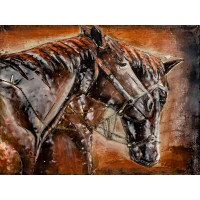 Luxusný 3D kovový obraz s motívom dvoch koňov FAM1661LT, 80x60 cm Luxusný 3D kovový obraz s motívom dvoch koňov FAM1661LT, 80x60 cm