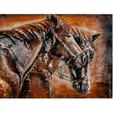 Luxusný 3D kovový obraz s motívom dvoch koňov FAM1661LT, 80x60 cm Luxusný 3D kovový obraz s motívom dvoch koňov FAM1661LT, 80x60 cm