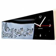 3D hodiny Motýle SWEEP z37n, čierne 60cm