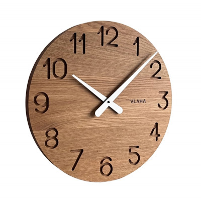 Dubové hodiny Vlaha s bielymi ručičkami, VCT1133, 45cm