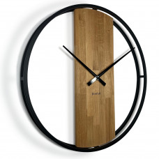 Dubové hodiny Loft Round kovové 80cm, z231 