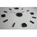 3D Nalepovacie hodiny DIY ADMIRABLE Sweep Eko z254g-2, čierne 75cm
