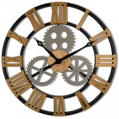 Dizajnové nástenné hodiny Industrial z229-11ad 80 cm, čierne Dizajnové nástenné hodiny Industrial z229-11ad 80 cm, čierne