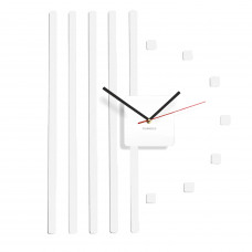 Dizajnové nástenné hodiny štvorce Flex z10b, 58 cm, biele Dizajnové nástenné hodiny štvorce Flex z10b, 58 cm, biele