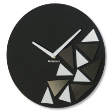 Dizajnové nástenné hodiny Triangles Flex z205-1, 30 cm, čierne matné Dizajnové nástenné hodiny Triangles Flex z205-1, 30 cm, čierne matné