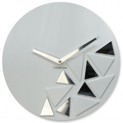 Dizajnové nástenné hodiny Triangles Flex z205-2, 30 cm, biele matné Dizajnové nástenné hodiny Triangles Flex z205-2, 30 cm, biele matné
