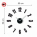 3D Nalepovacie hodiny DIY ADMIRABLE L SWEEP 54a-1, 50-75cm, biela