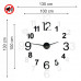 3D Nalepovacie hodiny DIY Admirable XL Sweep 40ao-1, čierne 100-130cm