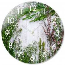 Sklenené nástenné hodiny Herbs Flex z67f s-2-x, 30 cm Sklenené nástenné hodiny Herbs Flex z67f s-2-x, 30 cm