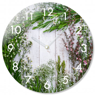 Sklenené nástenné hodiny Herbs Flex z67f s-2-x, 30 cm Sklenené nástenné hodiny Herbs Flex z67f s-2-x, 30 cm