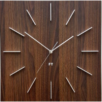 Dizajnové nástenné hodiny Future Time FT1010WE Square dark natural brown 40cm Dizajnové nástenné hodiny Future Time FT1010WE Square dark natural brown 40cm