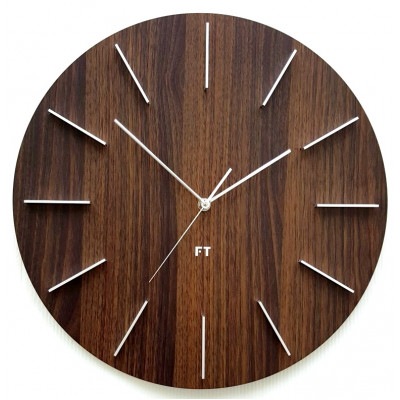 Dizajnové nástenné hodiny Future Time FT2010WE Round dark natural brown 40cm Dizajnové nástenné hodiny Future Time FT2010WE Round dark natural brown 40cm