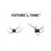Dizajnové nástenné nalepovacie hodiny Future Time FT3000SI Cubic silver