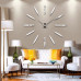 3D Nalepovacie hodiny DIY Clock BIG Twelve XL004si, strieborné 130cm 3D Nalepovacie hodiny DIY Clock BIG Twelve XL004si, strieborné 130cm
